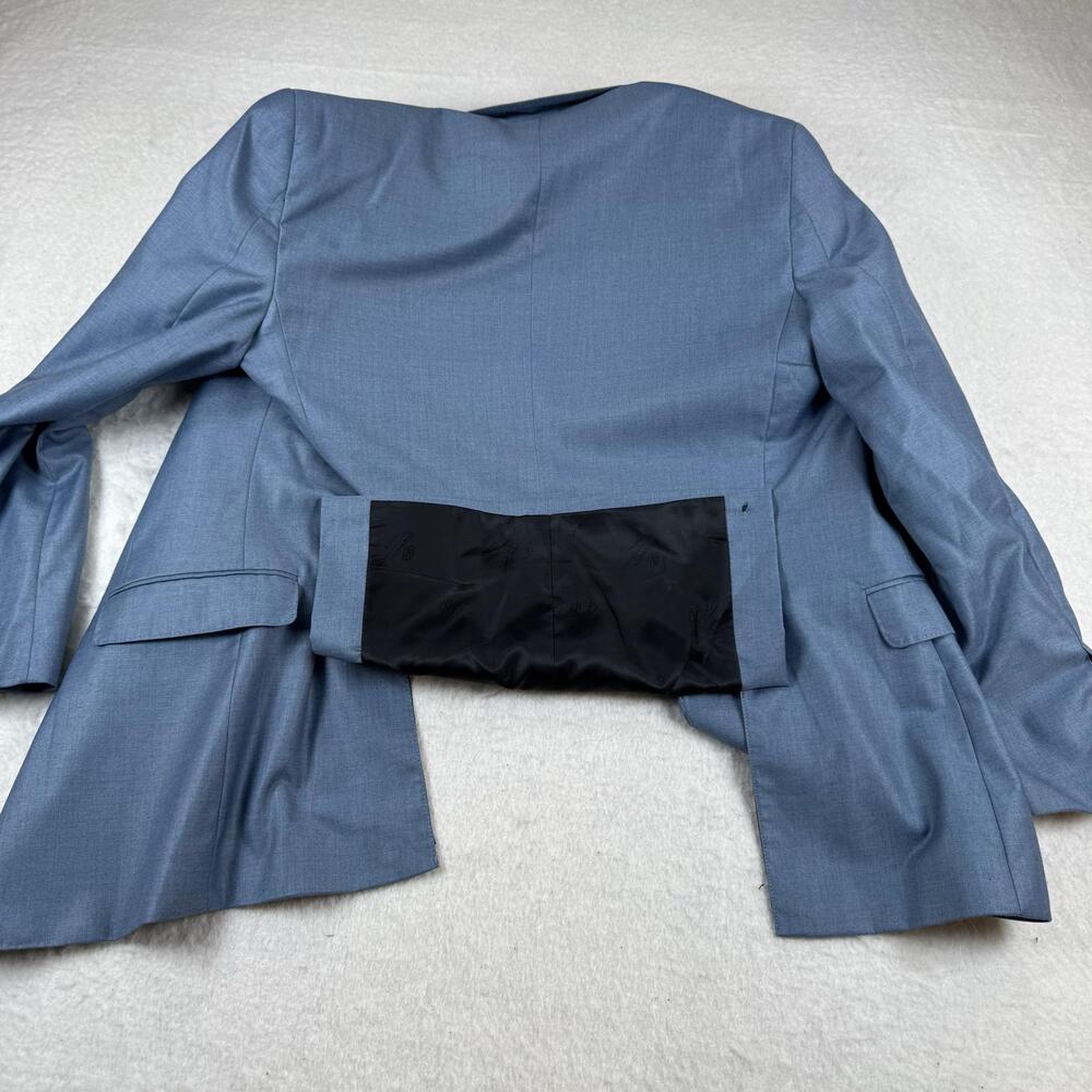 Statement Suit Mens Size 38R Blue Super 180s Wool Cashmere 2Pc 32W Slim Fit - Picture 13 of 14